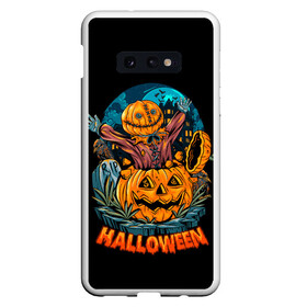 Чехол для Samsung S10E с принтом Happy Halloween в Петрозаводске, Силикон | Область печати: задняя сторона чехла, без боковых панелей | diy | ghost | halloween | horror | makeup | scary | skull clown | trick or treat | вампир | ведьма | кошка | луна | магия | ночь | тыква | хэллоуин