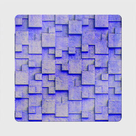 Магнит виниловый Квадрат с принтом UlliCom в Петрозаводске, полимерный материал с магнитным слоем | размер 9*9 см, закругленные углы | abstraction | blue | mesh | mosaic | panels | surface | texture | абстракция | мозайка | панели | поверхность | сетка | синий | текстура