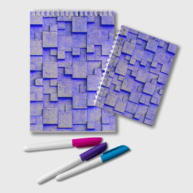 Блокнот с принтом UlliCom в Петрозаводске, 100% бумага | 48 листов, плотность листов — 60 г/м2, плотность картонной обложки — 250 г/м2. Листы скреплены удобной пружинной спиралью. Цвет линий — светло-серый
 | Тематика изображения на принте: abstraction | blue | mesh | mosaic | panels | surface | texture | абстракция | мозайка | панели | поверхность | сетка | синий | текстура