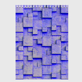 Скетчбук с принтом UlliCom в Петрозаводске, 100% бумага
 | 48 листов, плотность листов — 100 г/м2, плотность картонной обложки — 250 г/м2. Листы скреплены сверху удобной пружинной спиралью | abstraction | blue | mesh | mosaic | panels | surface | texture | абстракция | мозайка | панели | поверхность | сетка | синий | текстура