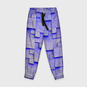Детские брюки 3D с принтом UlliCom в Петрозаводске, 100% полиэстер | манжеты по низу, эластичный пояс регулируется шнурком, по бокам два кармана без застежек, внутренняя часть кармана из мелкой сетки | abstraction | blue | mesh | mosaic | panels | surface | texture | абстракция | мозайка | панели | поверхность | сетка | синий | текстура