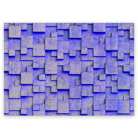 Поздравительная открытка с принтом UlliCom в Петрозаводске, 100% бумага | плотность бумаги 280 г/м2, матовая, на обратной стороне линовка и место для марки
 | Тематика изображения на принте: abstraction | blue | mesh | mosaic | panels | surface | texture | абстракция | мозайка | панели | поверхность | сетка | синий | текстура