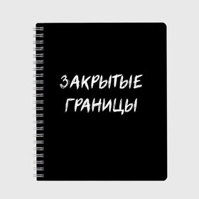 Тетрадь с принтом Закрытые границы в Петрозаводске, 100% бумага | 48 листов, плотность листов — 60 г/м2, плотность картонной обложки — 250 г/м2. Листы скреплены сбоку удобной пружинной спиралью. Уголки страниц и обложки скругленные. Цвет линий — светло-серый
 | Тематика изображения на принте: halloween | альтернативный хэллоуин | ковид | коронавирус | самоизоляция | ужасы | хэллоуин