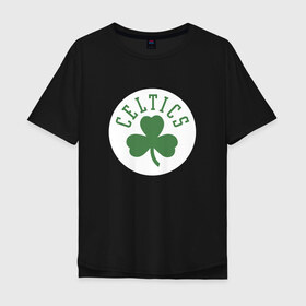 Мужская футболка хлопок Oversize с принтом Boston Celtics в Петрозаводске, 100% хлопок | свободный крой, круглый ворот, “спинка” длиннее передней части | 