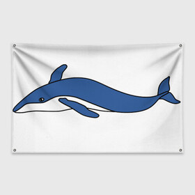 Флаг-баннер с принтом Кит в Петрозаводске, 100% полиэстер | размер 67 х 109 см, плотность ткани — 95 г/м2; по краям флага есть четыре люверса для крепления | вода | животное | кит | море | морской | синий