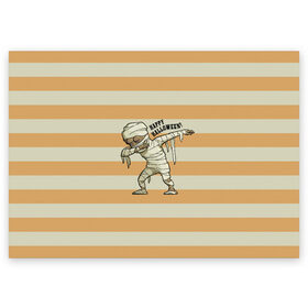 Поздравительная открытка с принтом Mummy DAB в Петрозаводске, 100% бумага | плотность бумаги 280 г/м2, матовая, на обратной стороне линовка и место для марки
 | Тематика изображения на принте: dab | gesture | halloween | mummy | бинт | жест | мумия | хэллоуин