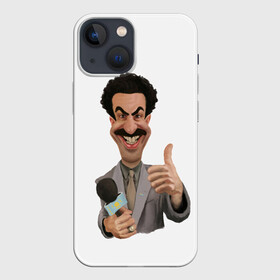 Чехол для iPhone 13 mini с принтом Борат в Петрозаводске,  |  | america | borat | kazakhstan | kz | sagdiyev | usa | америка | борат | казахстан | кз | нраица | репортер | сагдиев