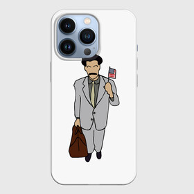 Чехол для iPhone 13 Pro с принтом Борат в Петрозаводске,  |  | america | borat | kazakhstan | kz | sagdiyev | usa | америка | борат | казахстан | кз | нраица | репортер | сагдиев