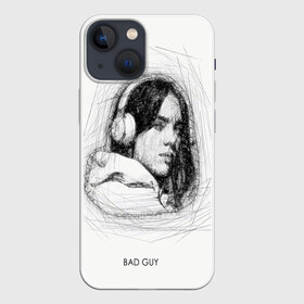 Чехол для iPhone 13 mini с принтом Billie Eilish (карандаш) в Петрозаводске,  |  | Тематика изображения на принте: bad guy | billie eilish | justin bieber | беляш | били айлишь | били эйлиш | билли | билли айлишь | билли эйлишь | билли элиш | билли элишь | бэд гай | элишь