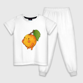 Детская пижама хлопок с принтом Спелый и сочный в Петрозаводске, 100% хлопок |  брюки и футболка прямого кроя, без карманов, на брюках мягкая резинка на поясе и по низу штанин
 | абрикос | абрикосы | арт | мило | милота | персик | персики | рисунок | свежий продукт | свежий фрукт | фрукт
