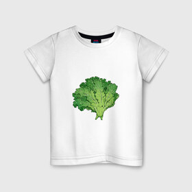 Детская футболка хлопок с принтом Кудрявая капуста в Петрозаводске, 100% хлопок | круглый вырез горловины, полуприлегающий силуэт, длина до линии бедер | арт | капуста | кудри | кудрявая | кудрявая капуста | кудряшки | мило | милота | овощ | рисунок | свежий овощ | свежий продукт