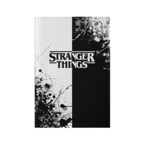 Обложка для паспорта матовая кожа с принтом Stranger Things. в Петрозаводске, натуральная матовая кожа | размер 19,3 х 13,7 см; прозрачные пластиковые крепления | Тематика изображения на принте: normal people scare me | stranger things | детектив | драма | кино | очень странные дела | сериалы | странгер тхингс | триллер | уилл | фантастика | фильмы | хоукинс