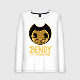 Женский лонгслив хлопок с принтом Bendy And The Ink Machine в Петрозаводске, 100% хлопок |  | bendy | bendy and the ink machine | бенди | бени | бенни | бэнди | детская | детям | игра | капли | компьютерная игра | краска | машина | подтеки | ужастик | чернила | чернильная