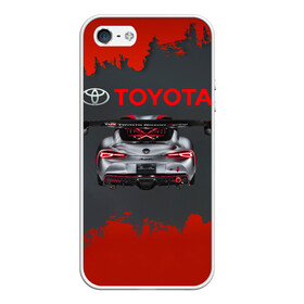 Чехол для iPhone 5/5S матовый с принтом Toyota Supra в Петрозаводске, Силикон | Область печати: задняя сторона чехла, без боковых панелей | 