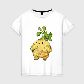 Женская футболка хлопок с принтом Сельдерей в Петрозаводске, 100% хлопок | прямой крой, круглый вырез горловины, длина до линии бедер, слегка спущенное плечо | арт | мило | милота | овощ | овощи | рисунок | свежие овощи | свежий овощ | свежий продукт | сельдерей