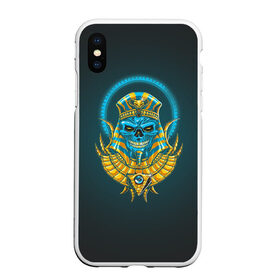 Чехол для iPhone XS Max матовый с принтом PHARAOH 2.0 в Петрозаводске, Силикон | Область печати: задняя сторона чехла, без боковых панелей | абстракция | геометрия | головы животных | злое | необычное | неон | прикольное | текстура | черепа | эпичное | яркое