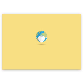 Поздравительная открытка с принтом Земля в маске в Петрозаводске, 100% бумага | плотность бумаги 280 г/м2, матовая, на обратной стороне линовка и место для марки
 | Тематика изображения на принте: mask | planet | земля | маска | планета