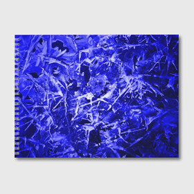 Альбом для рисования с принтом Dark Blue Gan в Петрозаводске, 100% бумага
 | матовая бумага, плотность 200 мг. | Тематика изображения на принте: abstraction | blue | frost | frozen | ice | shine | surface | texture | абстракция | блеск | замерзший | лед | мороз | поверхность | синий | текстура