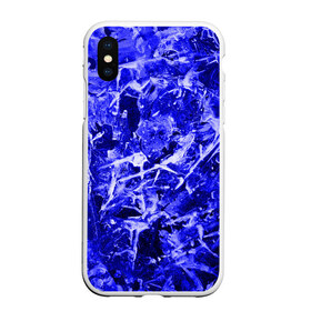 Чехол для iPhone XS Max матовый с принтом Dark Blue Gan в Петрозаводске, Силикон | Область печати: задняя сторона чехла, без боковых панелей | abstraction | blue | frost | frozen | ice | shine | surface | texture | абстракция | блеск | замерзший | лед | мороз | поверхность | синий | текстура
