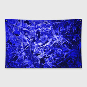 Флаг-баннер с принтом Dark Blue Gan в Петрозаводске, 100% полиэстер | размер 67 х 109 см, плотность ткани — 95 г/м2; по краям флага есть четыре люверса для крепления | abstraction | blue | frost | frozen | ice | shine | surface | texture | абстракция | блеск | замерзший | лед | мороз | поверхность | синий | текстура
