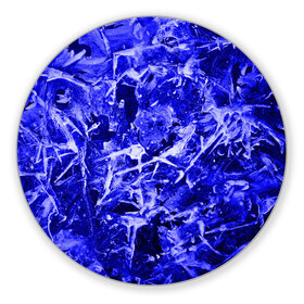 Коврик для мышки круглый с принтом Dark Blue Gan в Петрозаводске, резина и полиэстер | круглая форма, изображение наносится на всю лицевую часть | Тематика изображения на принте: abstraction | blue | frost | frozen | ice | shine | surface | texture | абстракция | блеск | замерзший | лед | мороз | поверхность | синий | текстура