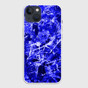 Чехол для iPhone 13 с принтом Dark Blue Gan в Петрозаводске,  |  | abstraction | blue | frost | frozen | ice | shine | surface | texture | абстракция | блеск | замерзший | лед | мороз | поверхность | синий | текстура