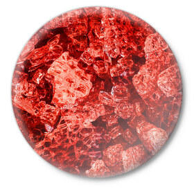 Значок с принтом RED-$tyle в Петрозаводске,  металл | круглая форма, металлическая застежка в виде булавки | abstraction | crystals | red | shapes | shards | shine | texture | абстракция | блеск | красный | кристалы | осколки | текстура | формы