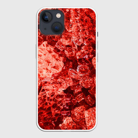 Чехол для iPhone 13 с принтом RED tyle в Петрозаводске,  |  | abstraction | crystals | red | shapes | shards | shine | texture | абстракция | блеск | красный | кристалы | осколки | текстура | формы