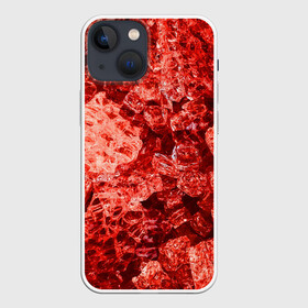 Чехол для iPhone 13 mini с принтом RED tyle в Петрозаводске,  |  | abstraction | crystals | red | shapes | shards | shine | texture | абстракция | блеск | красный | кристалы | осколки | текстура | формы