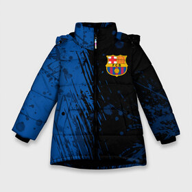 Зимняя куртка для девочек 3D с принтом FC Barcelona ФК Барселона в Петрозаводске, ткань верха — 100% полиэстер; подклад — 100% полиэстер, утеплитель — 100% полиэстер. | длина ниже бедра, удлиненная спинка, воротник стойка и отстегивающийся капюшон. Есть боковые карманы с листочкой на кнопках, утяжки по низу изделия и внутренний карман на молнии. 

Предусмотрены светоотражающий принт на спинке, радужный светоотражающий элемент на пуллере молнии и на резинке для утяжки. | barca | barcelona | fc barca | барка | барселона