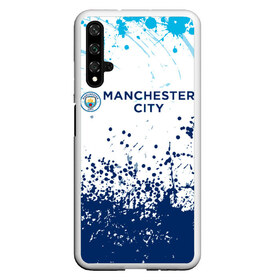 Чехол для Honor 20 с принтом Manchester City. в Петрозаводске, Силикон | Область печати: задняя сторона чехла, без боковых панелей | fc | football | football club | manchester city | sport | манчестер сити | спорт | спортивные | униформа | фирменные цвета | фк | футбол | футбольный клуб