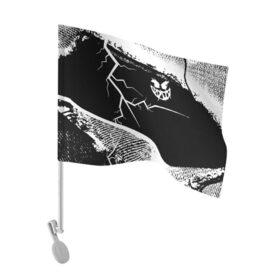 Флаг для автомобиля с принтом Pyrokinesis. в Петрозаводске, 100% полиэстер | Размер: 30*21 см | pyrokinesis | андрей пирокинезис | каждаябарбистерва | левый баттл | музыка | музыкант | пирокинезис | рэп | рэпер