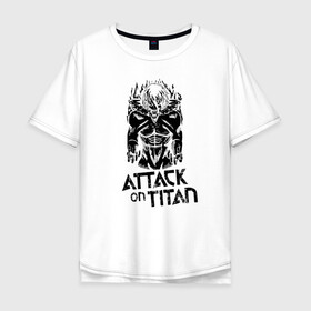 Мужская футболка хлопок Oversize с принтом Атака на титанов в Петрозаводске, 100% хлопок | свободный крой, круглый ворот, “спинка” длиннее передней части | anime | attack on titan | аниме | армин арлерт | атак он титан | атака на титанов | атака титанов | великаны | гарнизон | колоссальный | леви | легион разведки | лого | манга | микаса аккерман | разведкорпус