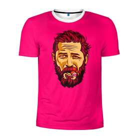 Мужская футболка 3D спортивная с принтом ХАРДИ в Петрозаводске, 100% полиэстер с улучшенными характеристиками | приталенный силуэт, круглая горловина, широкие плечи, сужается к линии бедра | известная личность | том харди | чел с бородой