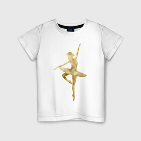 Детская футболка хлопок с принтом Балерина в Петрозаводске, 100% хлопок | круглый вырез горловины, полуприлегающий силуэт, длина до линии бедер | dance | балерина | балет | девушка | солистка | танец | танцовщица