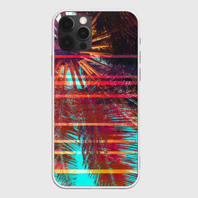 Чехол для iPhone 12 Pro Max с принтом Palm glitch art в Петрозаводске, Силикон |  | Тематика изображения на принте: art | astraction | glitch | palm | sky | абстракция | арт | ветки | глитч | листья | небо | пальмы