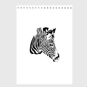 Скетчбук с принтом Zebra в Петрозаводске, 100% бумага
 | 48 листов, плотность листов — 100 г/м2, плотность картонной обложки — 250 г/м2. Листы скреплены сверху удобной пружинной спиралью | africa | black | savanna | stripe | white | zebra | африка | белый | зебра | полоска | саванна | черный