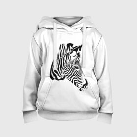 Детская толстовка 3D с принтом Zebra в Петрозаводске, 100% полиэстер | двухслойный капюшон со шнурком для регулировки, мягкие манжеты на рукавах и по низу толстовки, спереди карман-кенгуру с мягким внутренним слоем | africa | black | savanna | stripe | white | zebra | африка | белый | зебра | полоска | саванна | черный