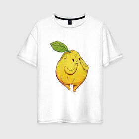 Женская футболка хлопок Oversize с принтом Милая груша в Петрозаводске, 100% хлопок | свободный крой, круглый ворот, спущенный рукав, длина до линии бедер
 | арт | груша | груши | милая груша | мило | милота | рисунок | свежие фрукты | свежий продукт | свежий фрукт | фрукт | фрукты