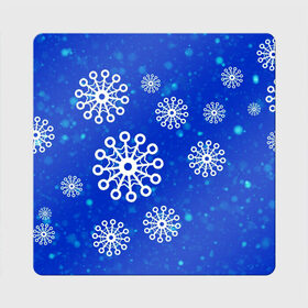 Магнит виниловый Квадрат с принтом Снежинки в Петрозаводске, полимерный материал с магнитным слоем | размер 9*9 см, закругленные углы | новогодние снежинки | снег | снежинка | снежинки | январьские снежинки