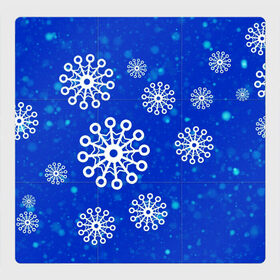 Магнитный плакат 3Х3 с принтом Снежинки в Петрозаводске, Полимерный материал с магнитным слоем | 9 деталей размером 9*9 см | новогодние снежинки | снег | снежинка | снежинки | январьские снежинки