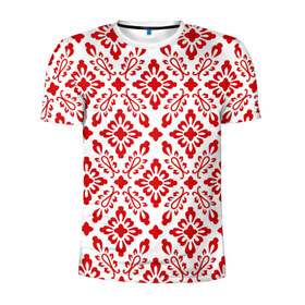 Мужская футболка 3D спортивная с принтом Симметричный рисунок в Петрозаводске, 100% полиэстер с улучшенными характеристиками | приталенный силуэт, круглая горловина, широкие плечи, сужается к линии бедра | Тематика изображения на принте: 