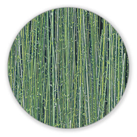 Коврик для мышки круглый с принтом Зеленый бамбук в Петрозаводске, резина и полиэстер | круглая форма, изображение наносится на всю лицевую часть | Тематика изображения на принте: bamboo | forest | stripes | бамбук | заросли | лес | листья | полосы | растения