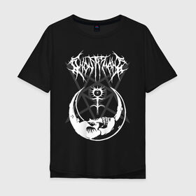 Мужская футболка хлопок Oversize с принтом GHOSTEMANE в Петрозаводске, 100% хлопок | свободный крой, круглый ворот, “спинка” длиннее передней части | america | eric whitney | ghostemane | glitch | trash | usa | америка | глитч | сша | треш