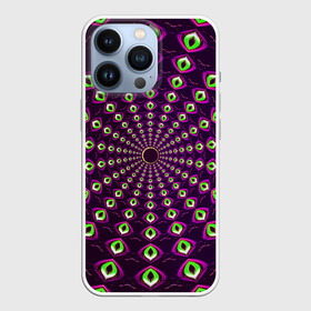 Чехол для iPhone 13 Pro с принтом Fractal в Петрозаводске,  |  | abstraction | fractal | light green | mandala | pattern | pink | shape | symmetry | texture | абстракция | розовый | салатовый | симметрия | текстура | узор | формы | фрактал