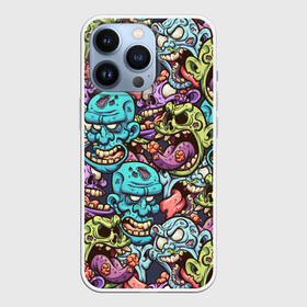 Чехол для iPhone 13 Pro с принтом Зомби Паттерн в Петрозаводске,  |  | art | brains | cartoon | cosplay | dead | halloween | waling | zombie | zombies | арт | вурдалаки | зомбак | зомбаки | иллюстрация | косплей | мертвецы | мозги | монстр | монстры | мультяшные | нарисованные | раны | труп | трупы