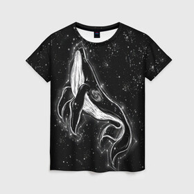 Женская футболка 3D с принтом Космический Кит в Петрозаводске, 100% полиэфир ( синтетическое хлопкоподобное полотно) | прямой крой, круглый вырез горловины, длина до линии бедер | 2020 | cosmos | nasa | stars | звезды | илон маск | кит | киты | космос | марс | наса | небо | ночная медведица | ночное | ночь | созвездие | созвездия | черная дыра | юпитер