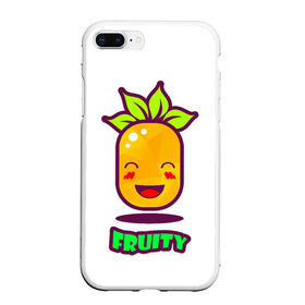 Чехол для iPhone 7Plus/8 Plus матовый с принтом Fruity в Петрозаводске, Силикон | Область печати: задняя сторона чехла, без боковых панелей | Тематика изображения на принте: fruit | ананас | вкусно | сладость | фрукты