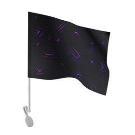 Флаг для автомобиля с принтом Неоновая абстракция в Петрозаводске, 100% полиэстер | Размер: 30*21 см | линии | неон | неоновая абстракция | неоновые полосы | неоновый свет
