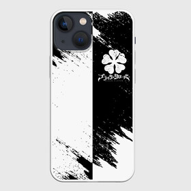 Чехол для iPhone 13 mini с принтом Черный Клевер инверсированный фон в Петрозаводске,  |  | asta | black bull | black clover | bull | clover | аста | бык | клевер | чёрный бык | чёрный клевер